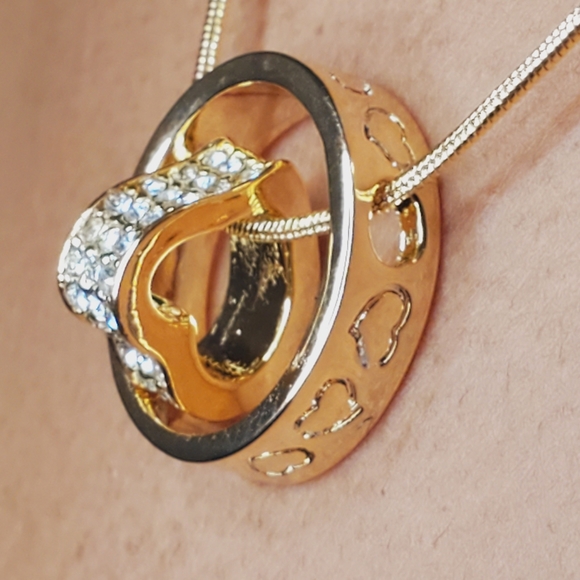 Swarovski Spinning Heart Necklace - Picture 8 of 10